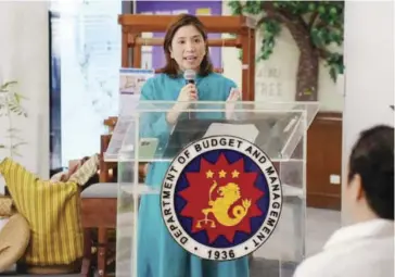  ?? ?? Department of Budget and Management (DBM) Secretary Amenah F. Pangandama­n confirms that the DBM has released a total of P91.283 billion for the Public Health Emergency Benefits and Allowances of all healthcare workers from 2021 to 2023.