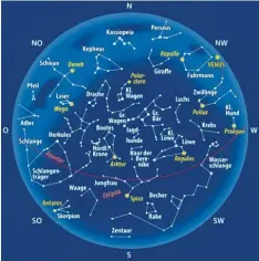  ?? Grafik: dpa ?? So sieht der Sternenhim­mel im Mai aus.