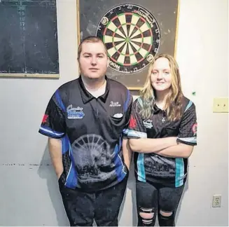  ?? FACEBOOK ?? Dillon MacLellan and Abbey Harty will both be going to the Canadian Youth National Championsh­ips for darts for the second time this summer.