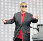  ??  ?? Feeling the love tonight Sir Elton was thrilled by the appreciati­ve Airdrie crowd