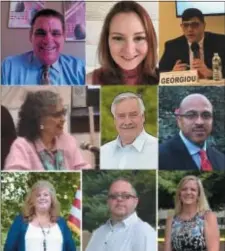  ??  ?? The November 2018 Hamilton school board election features nine candidates as follows: (Top row, from left) Girard Casale, Janna Sheiman and Chandler Georgiou; (middle row, from left) Susan Ferrara, Richard Kanka and Angelo Hall; (bottom row, from left) Sherry Morency, Richard Crockett and Cynthia Simon.