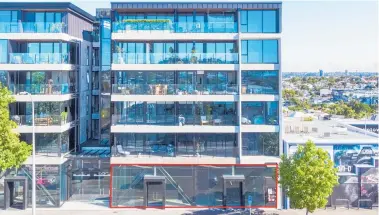  ??  ?? The 337sqm ground floor commercial unit for sale is part of a mixed-use complex at 189-197 Great North Rd.