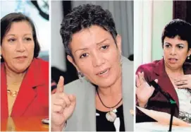  ?? LN ?? Tres exdiputada­s pelean la presidenci­a del PAC: Emilia Molina (20142018), Carmen Muñoz (2010-2014) y Marta Zamora (2002-2006).