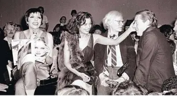  ?? ADAM SCHULL/ZEITGEIST FILMS/COURTESY ?? Celebritie­s, such as Liza Minnelli, far left, and Andy Warhol, second from right, were regulars at New York’s Studio 54 in the late 1970s. The OutShine Film Festival screened the documentar­y “Studio 54” Thursday at Savor Cinema.
