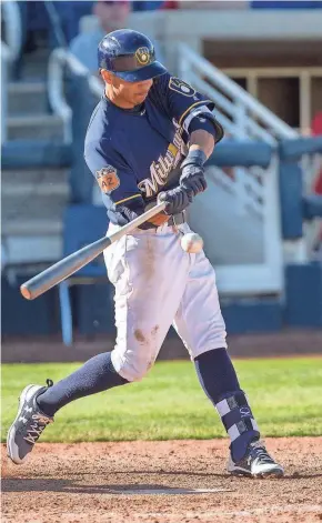 ?? MILWAUKEE BREWERS ?? Shortstop Mauricio Dubon split the 2017 season between Class AA Biloxi and Class AAA Colorado Springs, batting .274 with a .330 on-base percentage, .382 slugging percentage, 29 doubles, eight homers, 57 RBI and 38 stolen bases in 129 games.