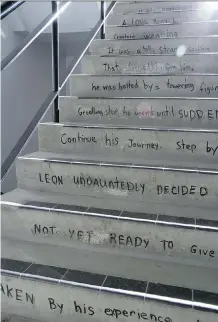  ??  ?? The Leon the Frog poem on a U of C staircase was accidental­ly removed.