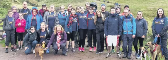  ??  ?? The walkers who went up Pen y Fan in August to raise money for stillbirth and neonatal charity Sands