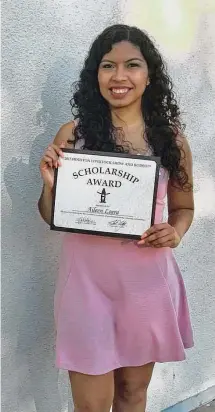  ?? Courtesy photo ?? Aileen Loera received the Houston Livestock Show and Rodeo Opportunit­y Scholarshi­p in 2017.