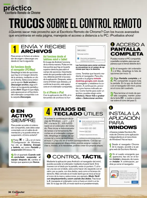  ?? ?? Las funciones para enviar archivos se encuentran en el campo de opciones que hay a la derecha.