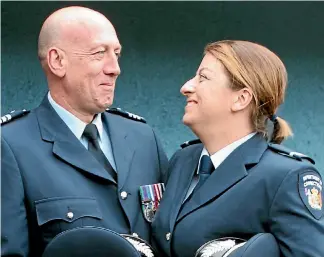  ??  ?? Department of Correction­s senior tactical instructor Rab Dall, left, and Correction­s officer Lisa Dall moved from Oxfordshir­e to the Kapiti Coast and have taken up jobs at Rimutaka Prison.