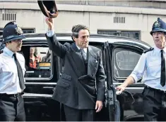  ??  ?? Day in court: Hugh Grant as Liberal Party MP Jeremy Thorpe in A Very English Scandal