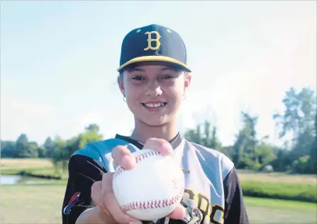  ?? BERND FRANKE
THE ST. CATHARINES STANDARD ?? Carly Elcich, 14, of Fenwick has been selected to play for Team Ontario and the 16U Girls National Baseball Championsh­ip Aug. 21-27 in Bedford, N.S.