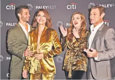  ??  ?? This file photo taken on Sept 9 shows from left: cast members Rafael de la Fuente, Nathalie Kelley, Elizabeth Gillies and Grant Show attending the 11th annual PaleyFest Fall TV Previews for 'Dynasty' at The Paley Center for Media in Beverly Hills,...