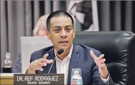  ?? Al Seib Los Angeles Times ?? REF RODRIGUEZ, pictured in November, quit the L.A. Unified school board last month, on the day he pleaded guilty to charges of political money laundering.