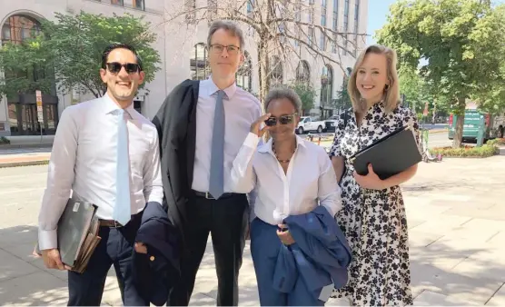  ?? LYNN SWEET/SUN-TIMES ?? From left, Deputy Mayor Samir Mayekar, World Business Chicago CEO Michael Fassnacht, Mayor Lori Lightfoot and Deputy Chief of Staff Kelsey Nulph in Washington, D.C.