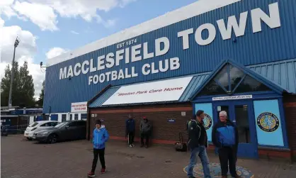  ??  ?? Macclesfie­ld Town are now just three points above last-placed Morecambe. Photograph: James Williamson - AMA/Getty Images