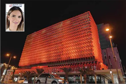  ?? ‘Orange The World’ picture. Inset: Lujain Al Qenaei - Manager Corporate Communicat­ions. ??