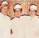  ??  ?? With Debbie (left) and Ellen, his line cook friends, when he was cruising in the Mediterran­ean in the ‘90s