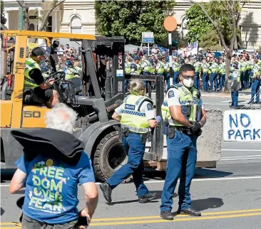  ?? ?? The Freedom Convoy parked on the parliament­ary lawn has demanded that everyone else has to live less safely, to satisfy its preference­s. – Gordon Campbell