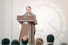  ??  ?? Janet Napolitano, ahora presidenta de la Universida­d de California, dictó una conferenci­a en la Secretaría de Relaciones Exteriores.