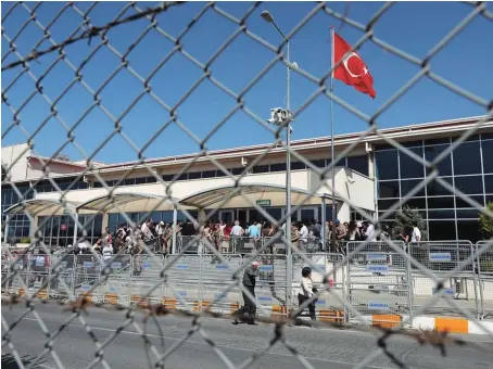  ?? Reuters ?? Friends and supporters of the defendants line up to enter the courtroom at the Silivri Prison and Courthouse complex in Silivri near Istanbul, Turkey.