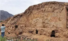  ??  ?? Experts believe the shrine was built by the pre-Columbian Cupisnique­culture,which developed along Peru’s northern coast more than 3,000 years ago. Photograph: ANDINA/AFP/ Getty Images