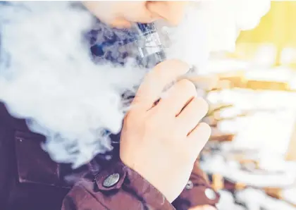  ?? STOCK PHOTO ?? Health experts in the U.S. worry that a recent drop in the number of youths smoking is due to more of them switching to vaping.