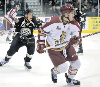  ??  ?? Mitchell Balmas mène le Titan d’Acadie-Bathurst pour les buts avec 39, un de mieux que le capitaine Jeffrey Viel. - Collaborat­ion spéciale: Emmanuelle Parent