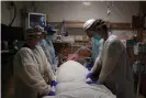  ?? Photograph: Jae C Hong/AP ?? Inside an intensive care unit at Providence Holy Cross medical center in the Mission Hills section of Los Angeles.