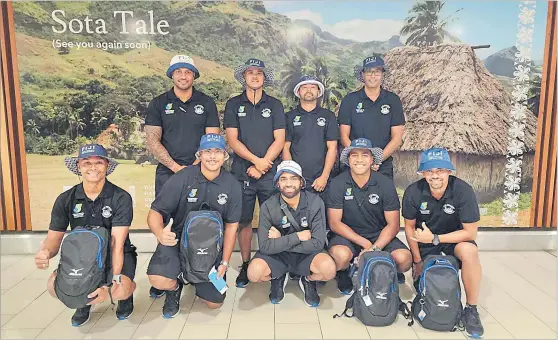  ?? Picture: SUPPLIED ?? The Fiji men’s hockey team at the Nadi Internatio­nal Airport yesterday.