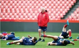  ?? Photograph: Steve Haag/PA ?? Warren Gatland oversees training in Johannesbu­rg on Tuesday. The Lions have yet to record a positive case.