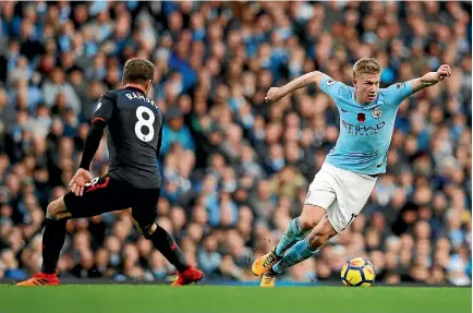  ?? REUTERS ?? Kevin De Bruyne continues to sparkle for Manchester City.