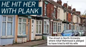  ?? ?? The street in North Ormesby where Altaf Mahmood is alleged to have tried to kill his wife