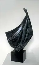  ??  ?? Black marble dress, 2018, Anna Korver. New Zealand black marble and Brazilian black granite, 510 x 250 x 170mm.