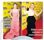  ??  ?? Kaitlyn Dever: dainty in pink Billie Lourd dazzled in monochrome