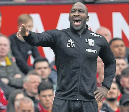  ??  ?? West Bromwich Albion manager Darren Moore during a Premier League match last season.