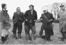  ??  ?? A simpler time: local Devon farmers watching the High Bickington Beagles hunting hares in Westacott (1974)