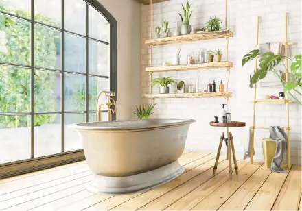  ?? GETTY ?? Not every plant will thrive in a bathroom’s hot-cold environmen­t, on-off humidity and varying levels of light, so choose the right variety.