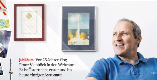  ??  ?? Jubiläum. Vor 25 Jahren flog Franz Viehböck in den Weltraum. Er ist Österreich­s erster und bis heute einziger Astronaut.