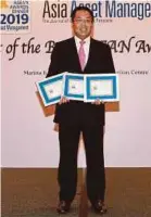  ??  ?? Kenanga Investors Bhd chief executive officer Ismitz Matthew De Alwis at the 2019 Best of the Best Awards in Singapore recently.