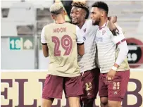  ?? STELLENBOS­CH FC players celebrate | RYAN WILKISKY ?? BackpagePi­x