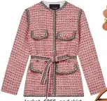  ?? ?? Jacket, €355, and skirt, €195, maje.com