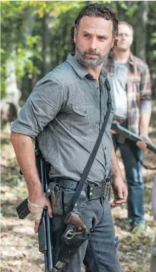  ?? GENE PAGE/AMC ?? Andrew Lincoln’s pivotal character Rick Grimes appears to have sustained devastatin­g injuries on The Walking Dead, but fans don’t actually see him die. Does this mean he may live on in future episodes?