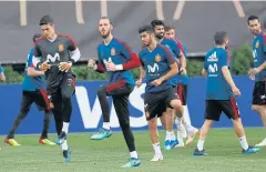  ?? AP ?? Spain players during a training session in Krasnodar.