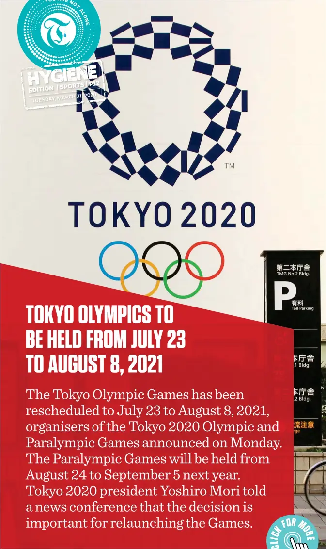 The Tokyo Olympic Games Has Been Rescheduled To July 23 To August 8 21 Organisers Of The Tokyo Olympic And Paralympic Games Announced On Monday The Paralympic Games Will Be Held