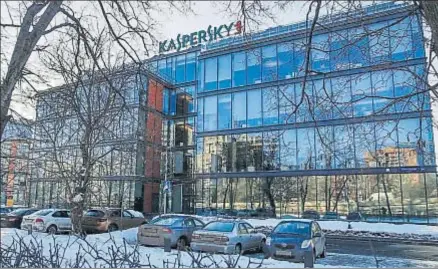  ?? PAVEL GOLOVKIN / AP ?? Sede central de Kaspersky Lab en Moscú, el lunes pasado