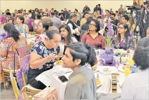  ?? Picture: ATU RASEA ?? Women enjoy breakfast during the Internatio­nal Women’s Day celebratio­n at the GPH in Suva. A writer says knowing that bias exists isn’t enough, action is needed to level the playing field.