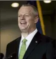 ?? POOL photo ?? Gov. charlie Baker provides an update on covid-19 in Brockton on Wednesday.