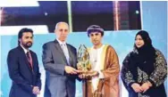  ?? –ONA ?? HONOUR: Said bin Saleh Al Kiyoumi, Chairman of the Board of Directors of the Oman Chamber of Commerce and Industry (OCCI) receives Jewels of the Islamic World Award.