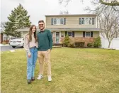  ?? TONY CENICOLA/THE NEW YORK TIMES ?? Jen Gorgano and Mike Stillman outside her childhood home Feb. 23 in New York.